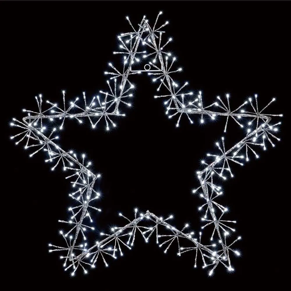 Premier Silver Star Cluster With White LEDs
