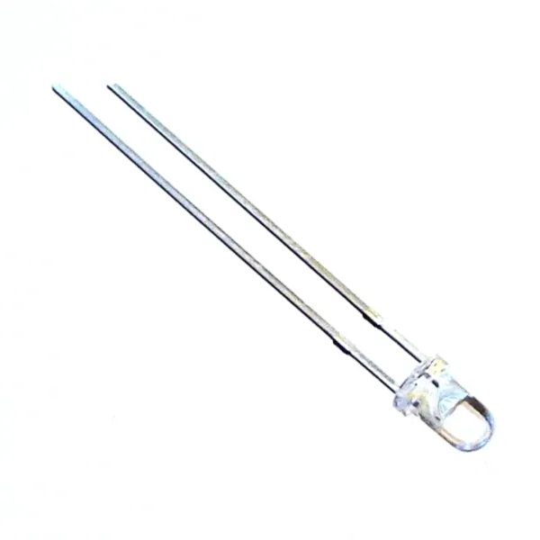 Red 3mm Water Clear LED - 25° - 12500 mCd, pack 10