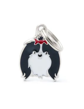 Shih Tzu Black And White Dog Name Tag