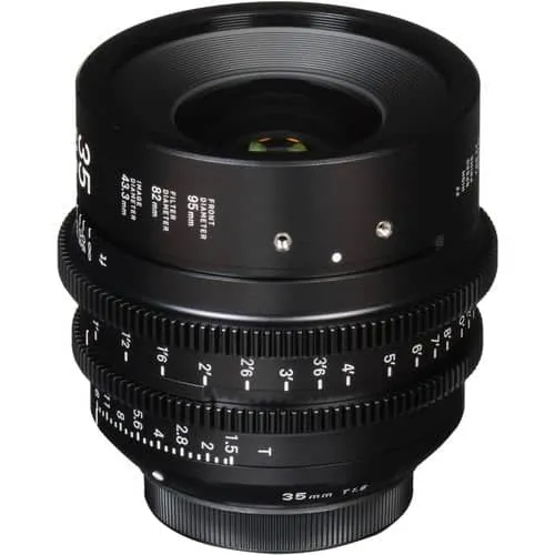 Sigma 35mm T1.5 Cine Lens Fully Luminous Feet for Canon EF Mount