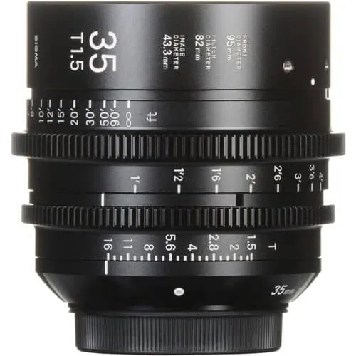 Sigma 35mm T1.5 Cine Lens Fully Luminous Feet for Canon EF Mount