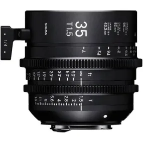 Sigma 35mm T1.5 Cine Lens Fully Luminous Feet for Canon EF Mount