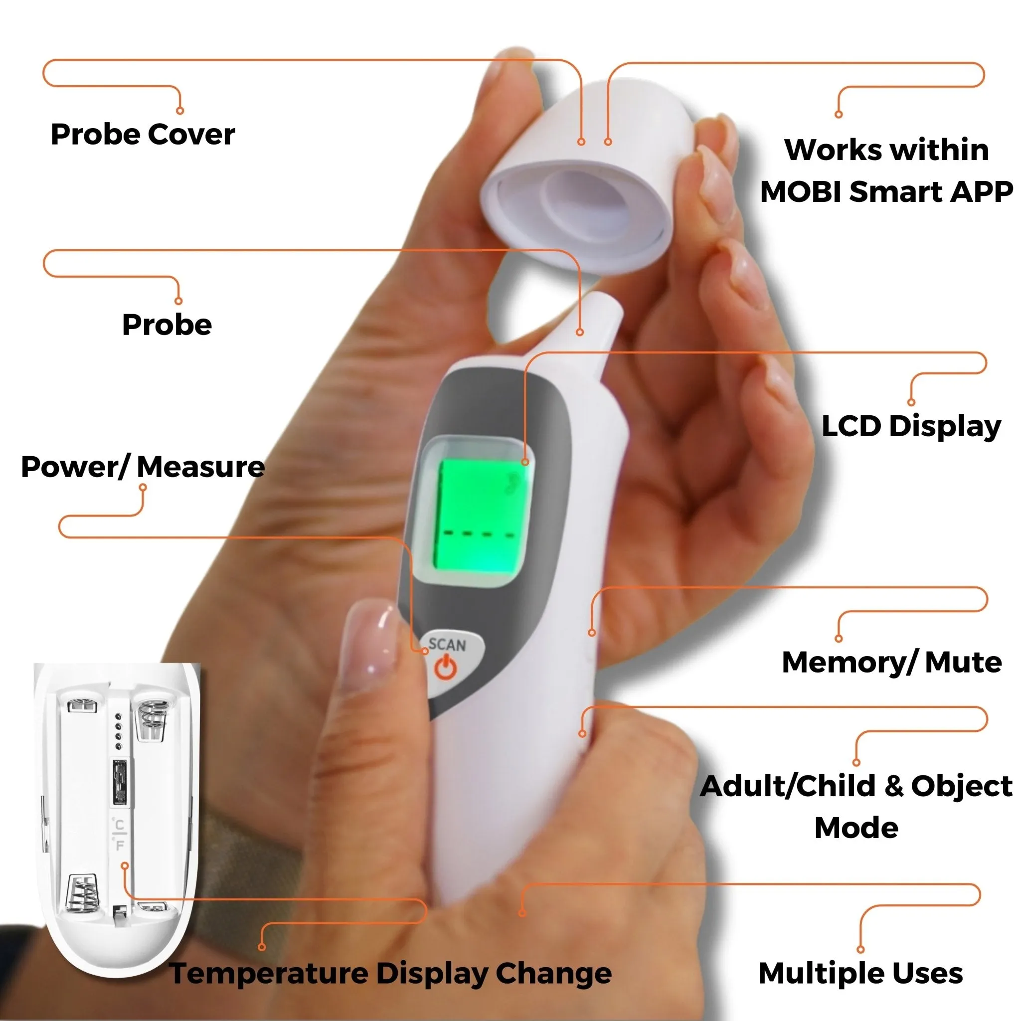 Smart DualScan Ear & Forehead Bluetooth Thermometer