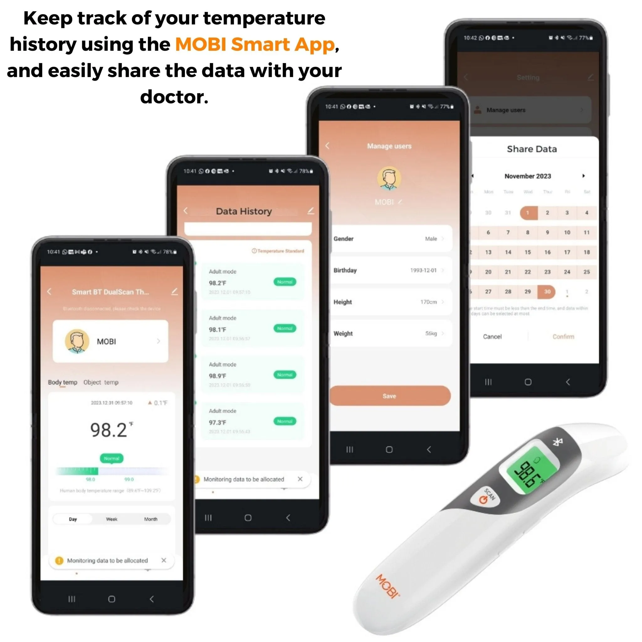 Smart DualScan Ear & Forehead Bluetooth Thermometer