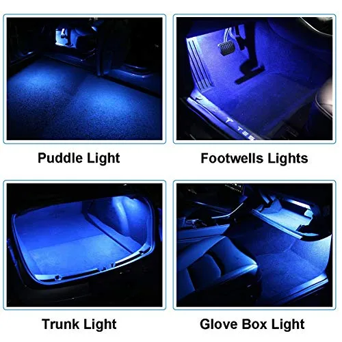 Tesla Model S, 3, X, & Y LED Replacement Lights (4 Pcs/Blue)