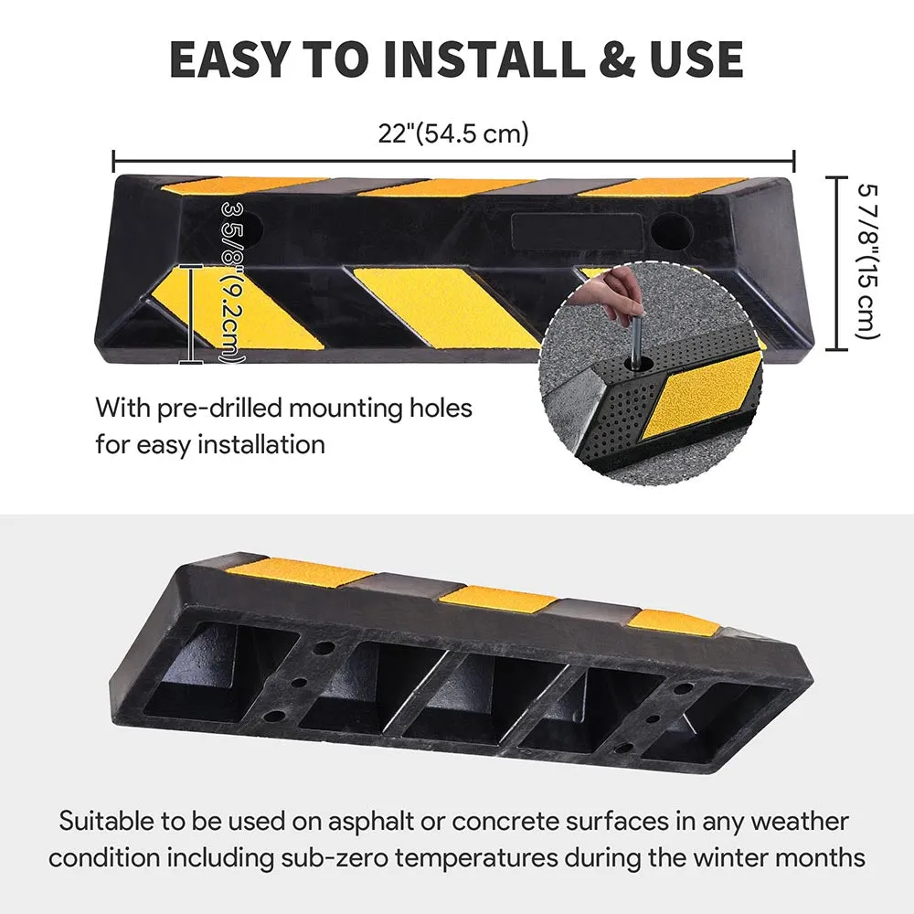TheLAShop 22" Rubber Curb Parking Block Wheel Stop Garage Car Stopper