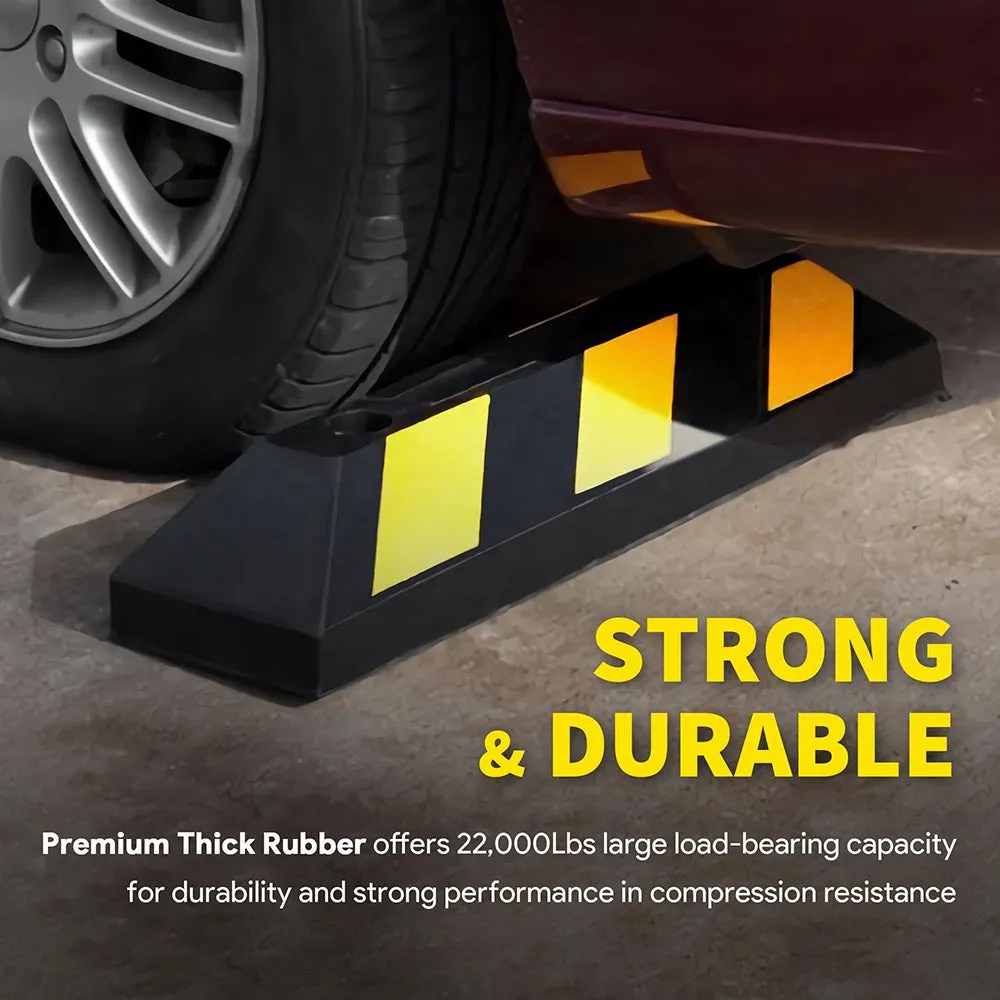 TheLAShop 22" Rubber Curb Parking Block Wheel Stop Garage Car Stopper