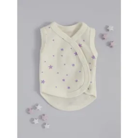 Tiny and Small Organic Cotton Preemie Incubator Vest - Purple Stars