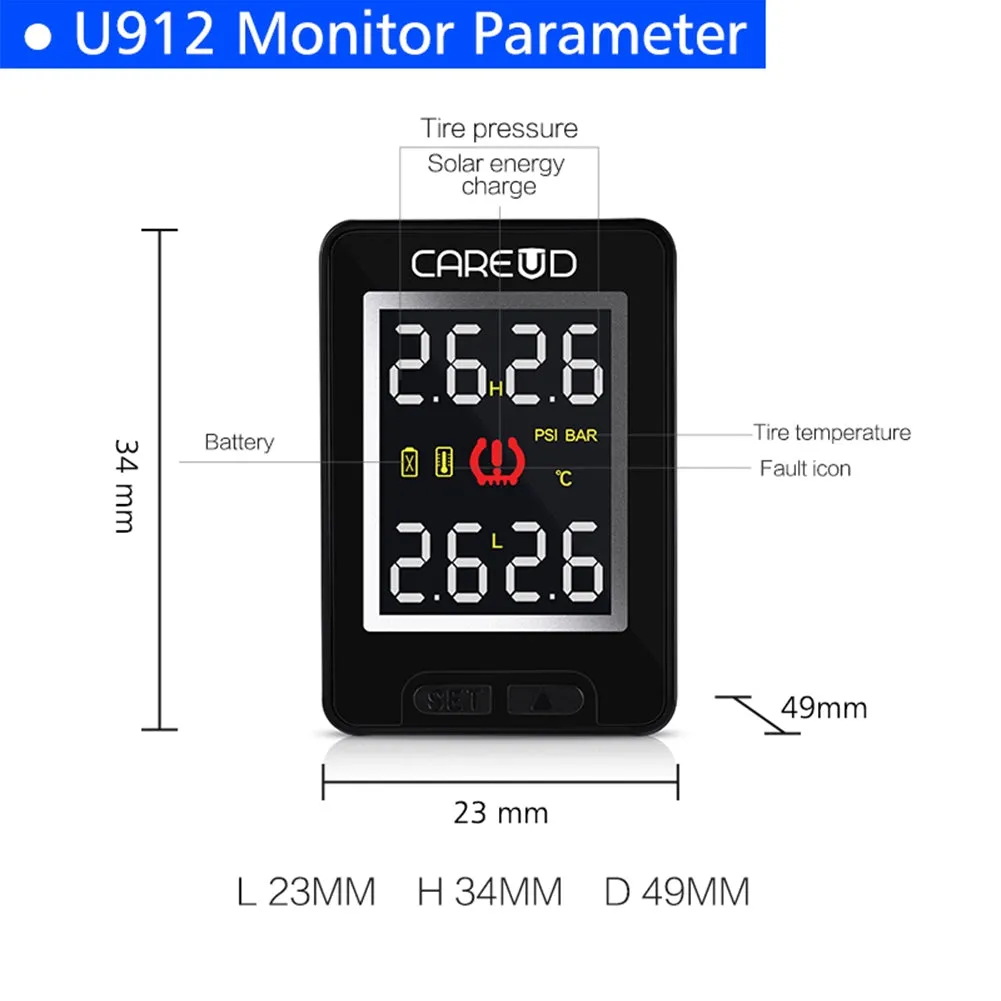 U912-TJ For Honda Car Wireless TPMS Tire Pressure Monitoring