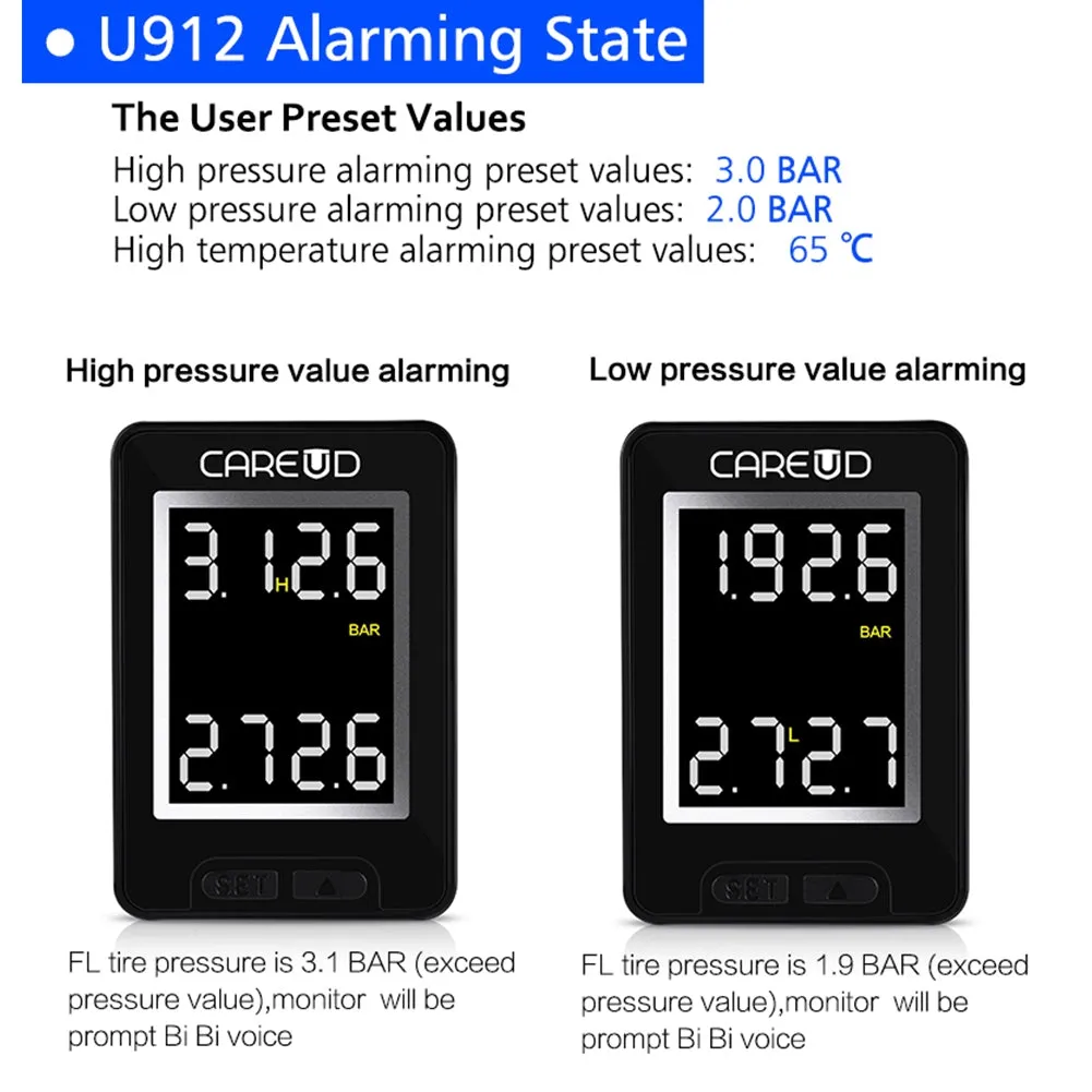 U912- WF Car TPMS Auto Wireless Tire Pressure Monitoring System 4