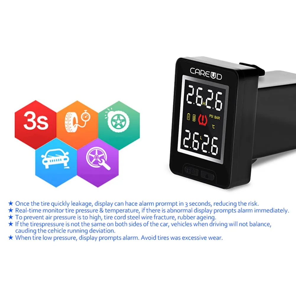 U912- WF Car TPMS Auto Wireless Tire Pressure Monitoring System 4