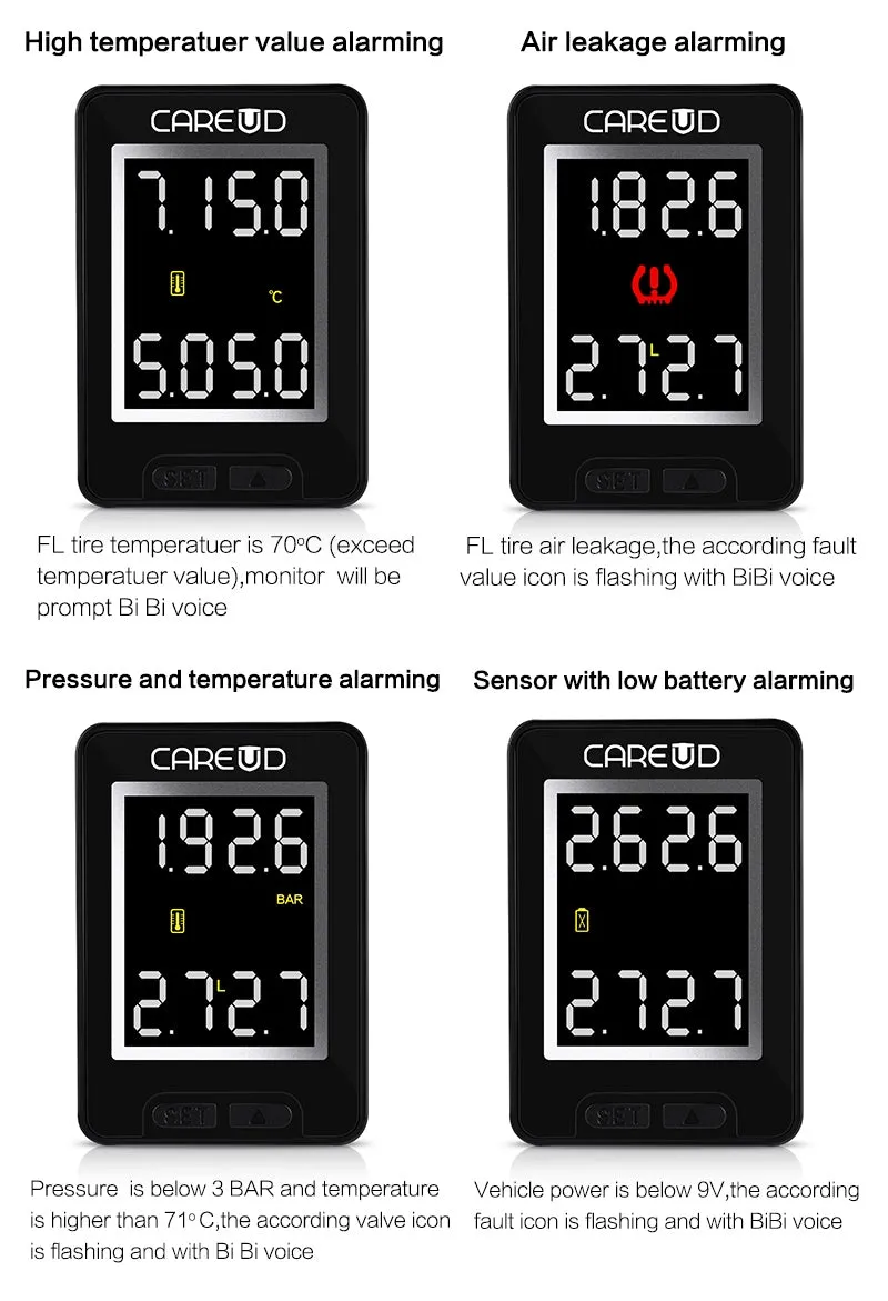 U912- WF Car TPMS Auto Wireless Tire Pressure Monitoring System 4