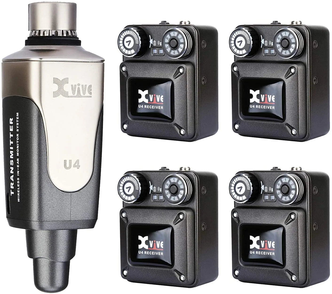 Xvive In-Ear Monitor Wireless System - 1x Transmitter & 4x Receivers